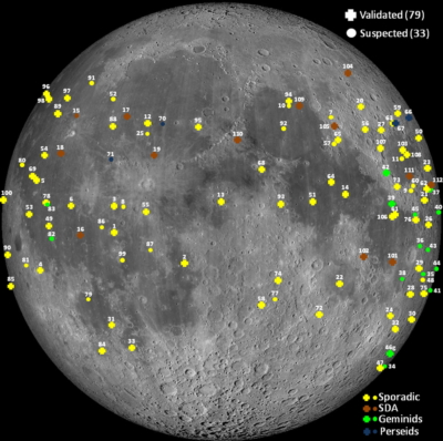 Εικόνα με Εκλάμψεις λόγω προσκρούσεων μετεωροειδών στη σεληνιακή επιφάνεια